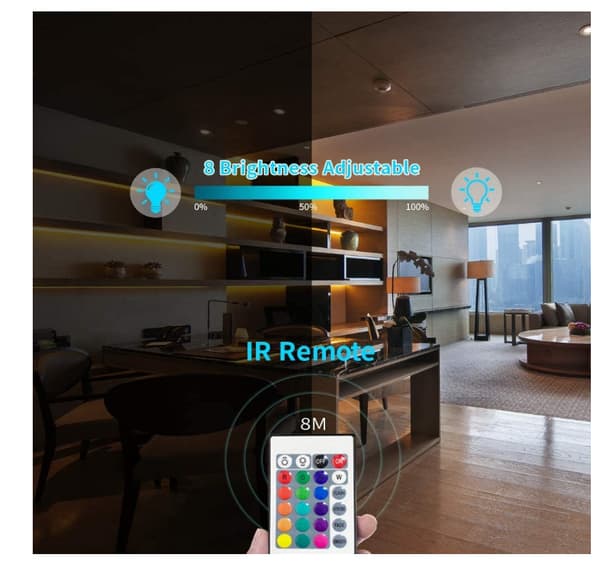 LED strip lys med RGB farveskift, Bluetooth app kontrol til TV, rum IP65