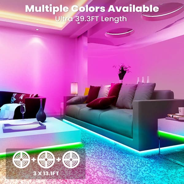 3*4M 5050 RGB LED Strip Light Icke-vattentät + Controller + Fjärrkontroll + 12V 5A strömförsörjning