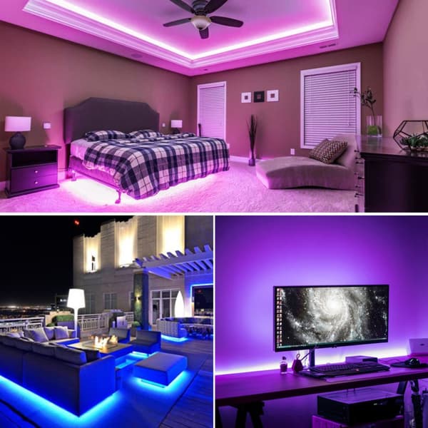 2ST 5M 5050 LED Strip Light RGB Vattentät dekorativ lampa + Strömförsörjning + 44 Keys Fjärrkontroll DC12V