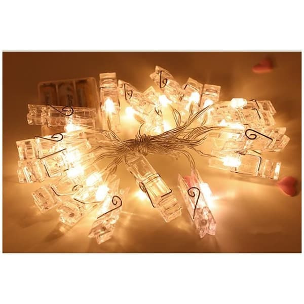 Creative Photo Clip Lamp String LED Lykta Blinkande String Sovrumsdekoration Romantisk foto Väggdekorationslampa 2,2m