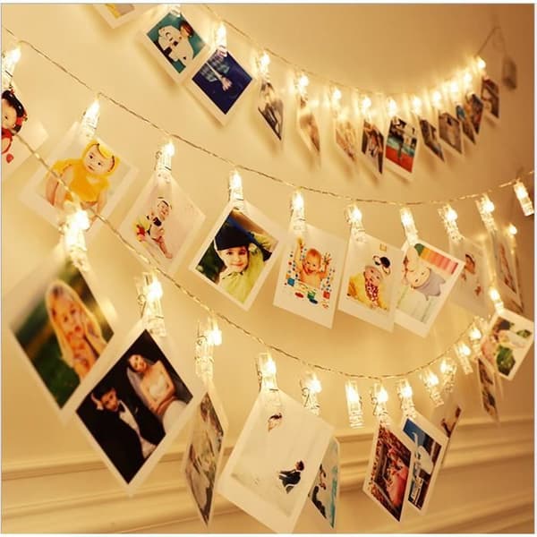 Creative Photo Clip Lamp String LED Lykta Blinkande String Sovrumsdekoration Romantisk foto Väggdekorationslampa 2,2m