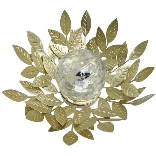 Solar näckros GALIX G4495 - Metall, guld och sprucket glas - 7 Lumen - 26 cm