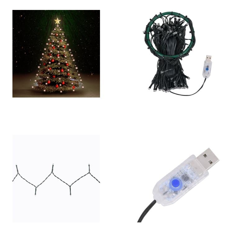 Ljusnät för julgran 180 LED 180 cm Julgransljus Julgransljusnät