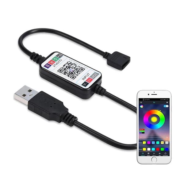 Mini LED Strip 5050 Control 4Pin USB 5-24V APP MIC Mode 1600 Million Color Dimmer RGB Light Controller