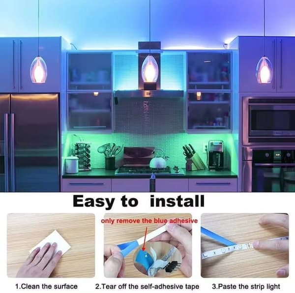 20m 12V Background Light Strip 5050smd RGB LED Tape APP 44keys Remote Musical Rhythm Intelligent Ambient Decorative Lighting