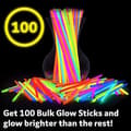 Miniatyrbild 1 av 4: Paket med 100 flerfärgade Party Glow Sticks med kontakter - YWEI