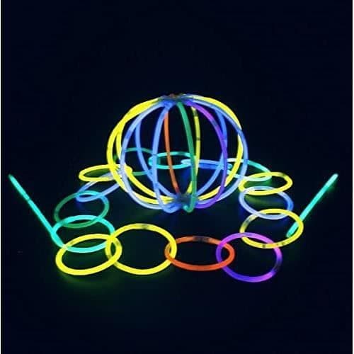 100-pack 8-tums färgglada fluorescerande glödstift för fest, halsband, armband, evenemang, festival, konsert[199]