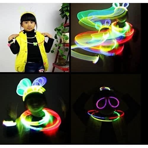 100-pack 8-tums färgglada fluorescerande glödstift för fest, halsband, armband, evenemang, festival, konsert[199]