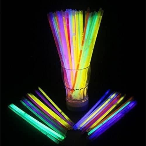 100-pack 8-tums färgglada fluorescerande glödstift för fest, halsband, armband, evenemang, festival, konsert[199]