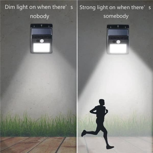 Vägglampa - Solenergi - 30 LED - Rörelsedetektor - Vattentät IP65 - Utomhusträdgård