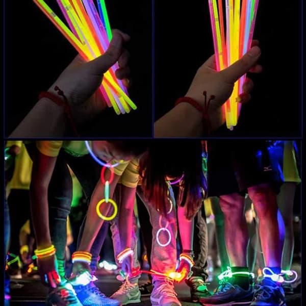 Fluorescerande glödstift för fest, 100 stycken, Glow in the Dark, Tillbehör till festdekorationer