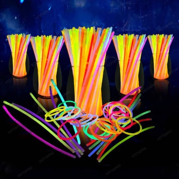 100 Vat Sticks - Luminous Ancers Party Supplies, Colorful Shoous Glow in the Dark, Lämplig för födelsedag