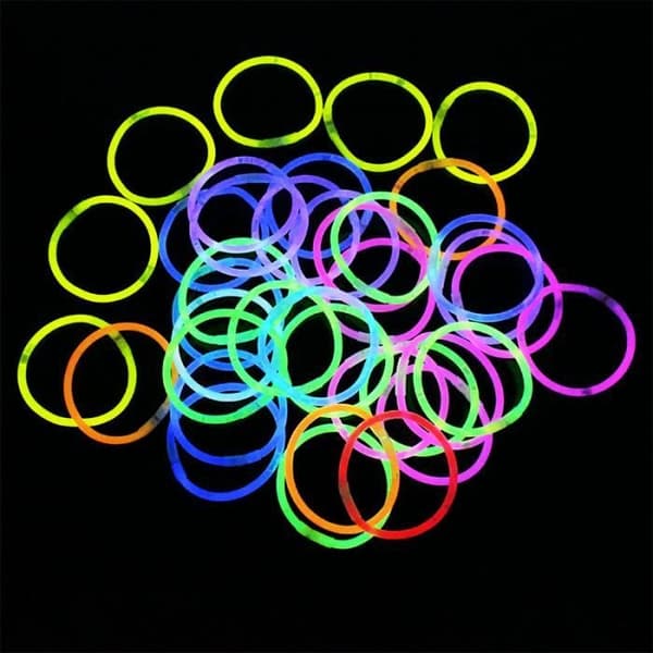 Blandning av fluorescerande glödstift för armband, 100 delar, fluorescerande, neon, lysande, för bröllop