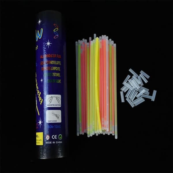 Blandning av fluorescerande glödstift för armband, 100 delar, fluorescerande, neon, lysande, för bröllop
