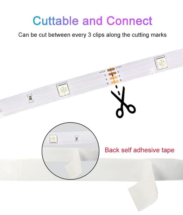 Flexibel 20m RGB LED-list / Ljusslinga / LED-Strip Bluetooth APP
