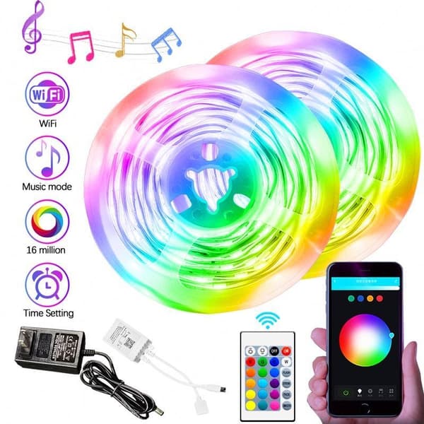 Flexibel 20m RGB LED-list / Ljusslinga / LED-Strip Bluetooth APP