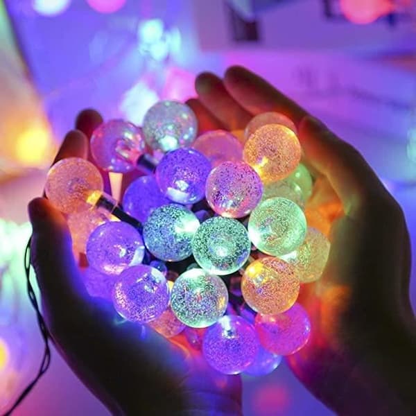 7M 50 LED Vattentät Solar String Lights, 8 lägen utomhus Solar Fairy Lights för trädgård, uteplats, fester (flerfärgad)