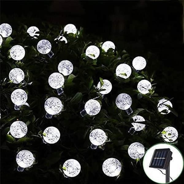 Utomhus Solar Light Garland 6.5M 30LEDs Ball Garland 8 Varmvit LED-lägen Dekoration Sovrum Inomhus Trädgård