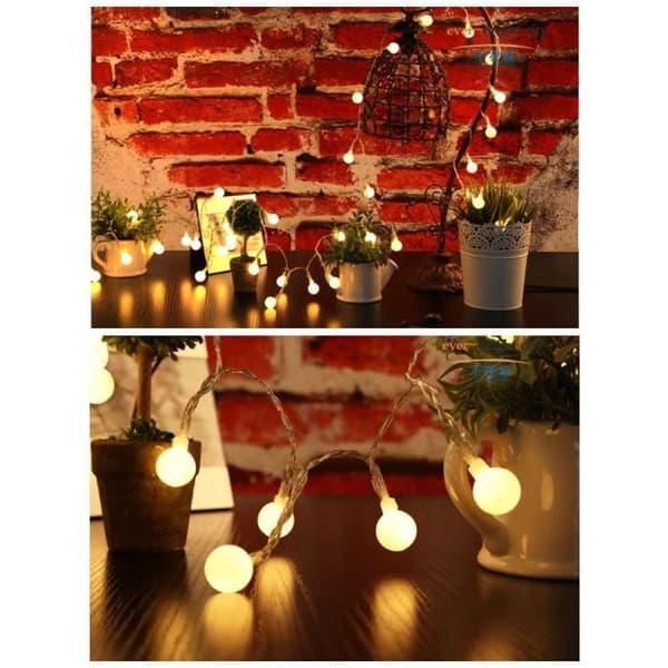 LED Light Garland - CUTEHILL - 100 bollar - Vattentät - Med stickpropp - Varmvit - 10 m