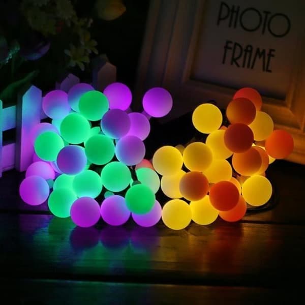 Solar Light Garland - Hemträdgårdsfestivaldekoration - 50 flerfärgade LED-bollar