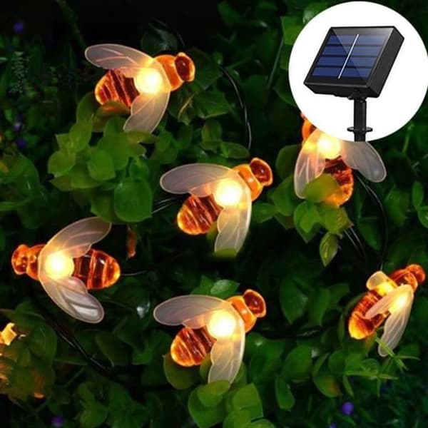 Utomhus solar led krans 5m 20Led - Bees Varmvit