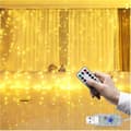 Miniatyrbild 2 av 3: LED-gardinljusslinga, led-remsa, pannband för bröllopsdekoration och jul, USB-fjärrkontroll (varmvit, 3m*3m)