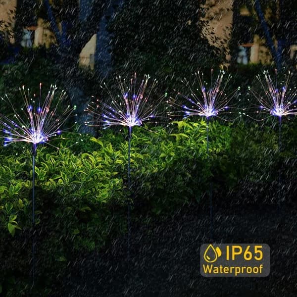 2st 120 LED Solar Fireworks Lights Outdoor Garden, 8 Modes Vattentät Outdoor Solar Light - Flerfärgad