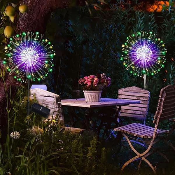 2st 120 LED Solar Fireworks Lights Outdoor Garden, 8 Modes Vattentät Outdoor Solar Light - Flerfärgad