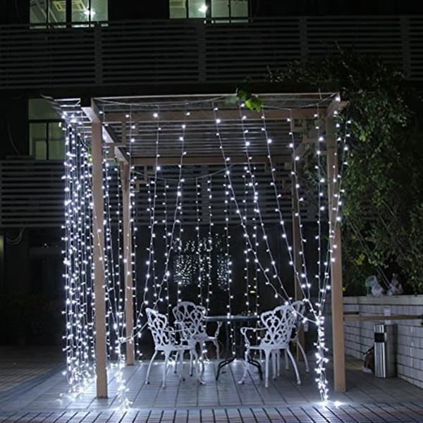LED-ljusgirland - 3m x 3m - 300 lysdioder - Vit - 10W - Inomhus