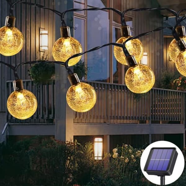 Utomhus Solar String Lantern, 6,5 M 30 LED String Lights Lampion Varmvit 8 lägen Vattentät Solar Garden Lamp