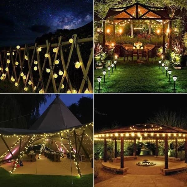 Outdoor Solar Garland 6,5M 30LED - Kulor (2,3cm) - 8 lägen - IP65 Vattentät