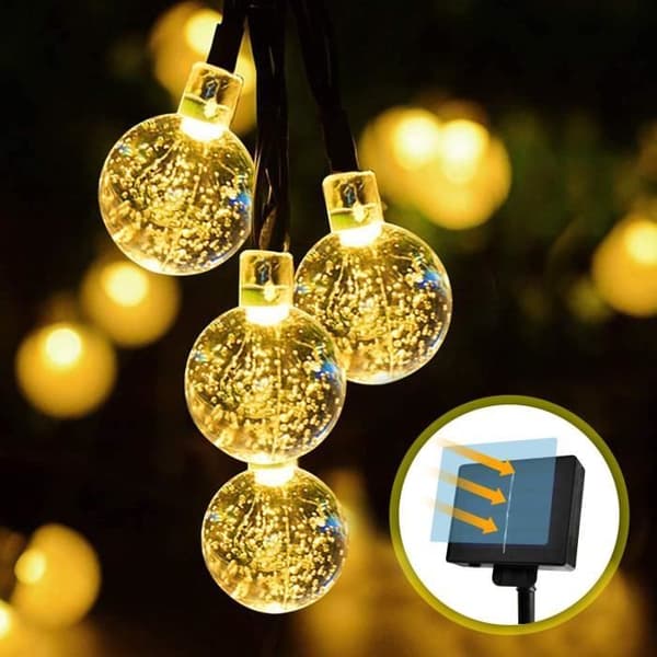 Outdoor Solar Garland 6,5M 30LED - Kulor (2,3cm) - 8 lägen - IP65 Vattentät