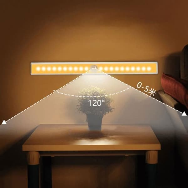 2st Garderobslampa 60LED trådlös rörelsesensor Belysning Köksskåp Nattlampa (Cool White)