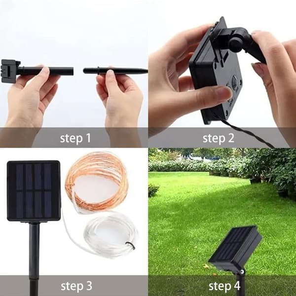 Outdoor Solar Light Garland - 22M, 200 LED, färgglad - 8 lägen dekoration för trädgård, bröllop, fest, terrass, balkong