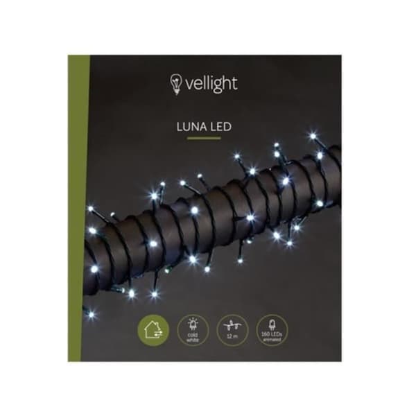 Ljusgardin - VELLIGHT - Luna LED - 12m - Kall vit - Inomhus och utomhus