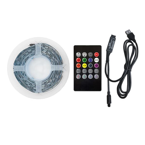 INF LED Strip-ljus med musiksynkronisering, 20-tangenters kontroll och mikrofon, 65,6 fot vit Size 1