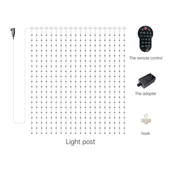 INF 16x16 LED-gardinlys med appkontroll