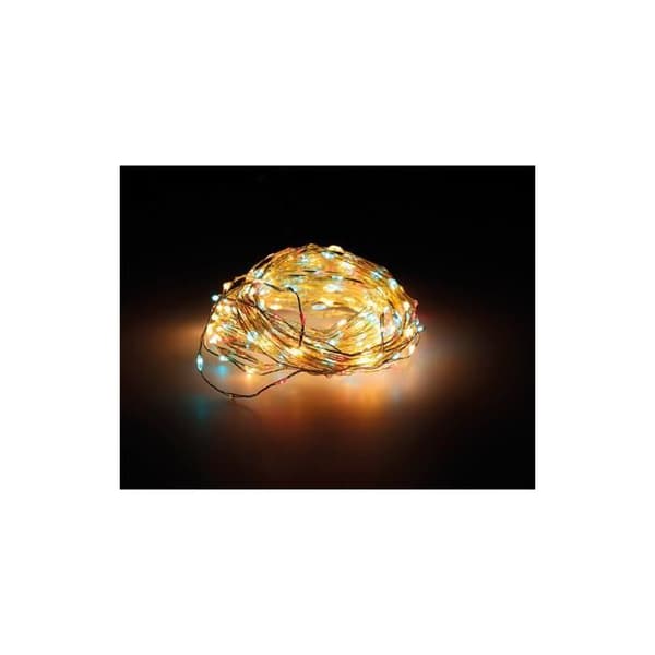 Extra tät Micro Led Garland Guld Flerfärgad Blinkande - GENERISK - 14m 567l Silverkabel