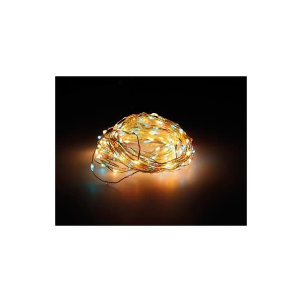 Extra tät Micro Led Garland Guld Flerfärgad Blinkande - GENERISK - 14m 567l Silverkabel