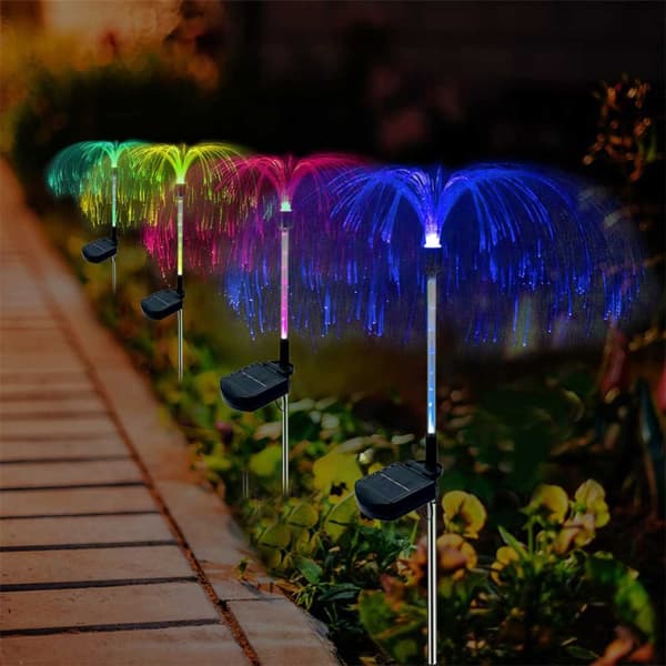 4-Pack Avatar Solcellslampa RGB Jellyfish Manet Trädgårdsbelysning med Markspjut