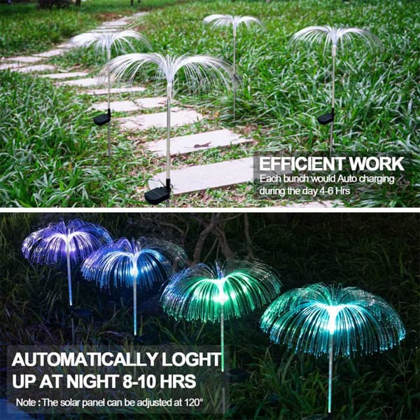 4-Pack Avatar Solcellslampa RGB Jellyfish Manet Trädgårdsbelysning med Markspjut