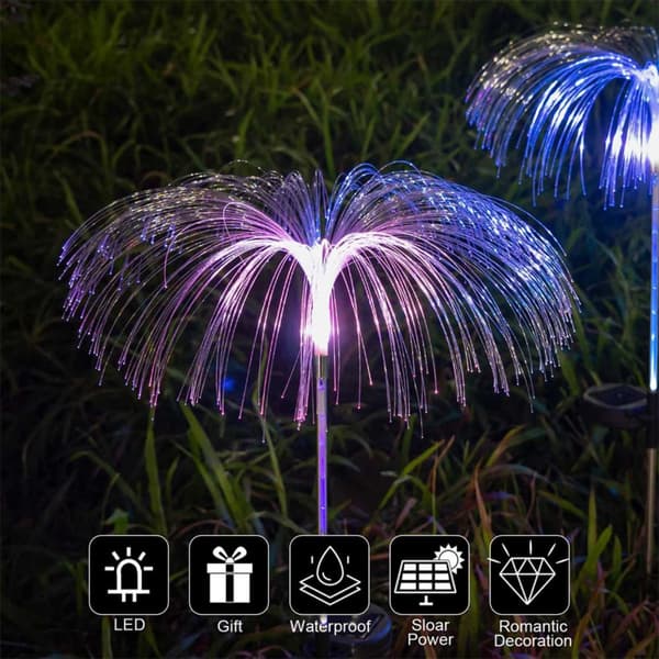 4-Pack Avatar Solcellslampa RGB Jellyfish Manet Trädgårdsbelysning med Markspjut