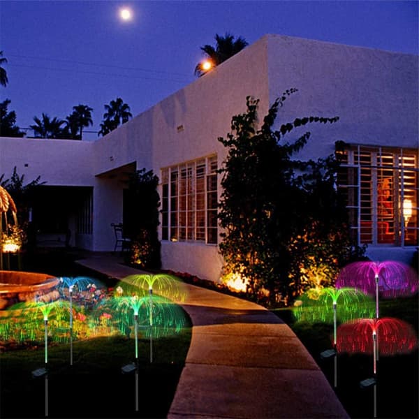 4-Pack Avatar Solcellslampa RGB Jellyfish Manet Trädgårdsbelysning med Markspjut