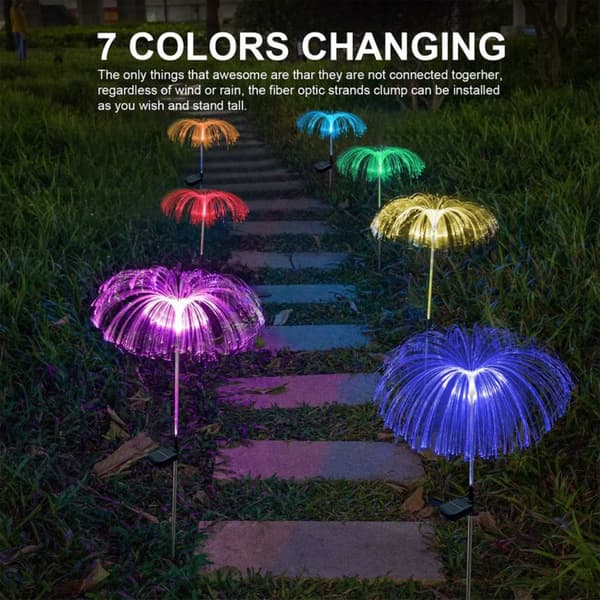 4-Pack Avatar Solcellslampa RGB Jellyfish Manet Trädgårdsbelysning med Markspjut