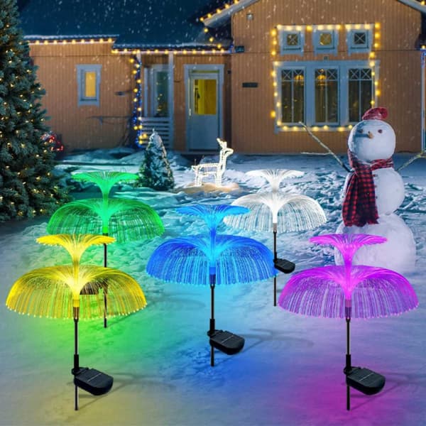 4-Pack Solcell Trädgårdsbelysning med Markspjut RGB
