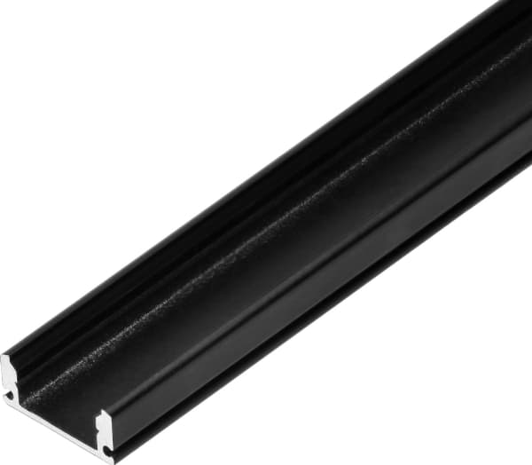 Orno Aluminiumprofil för LED-remsor, 2000 x 17 x 7 mm, ytmonterad, svart, 50 st