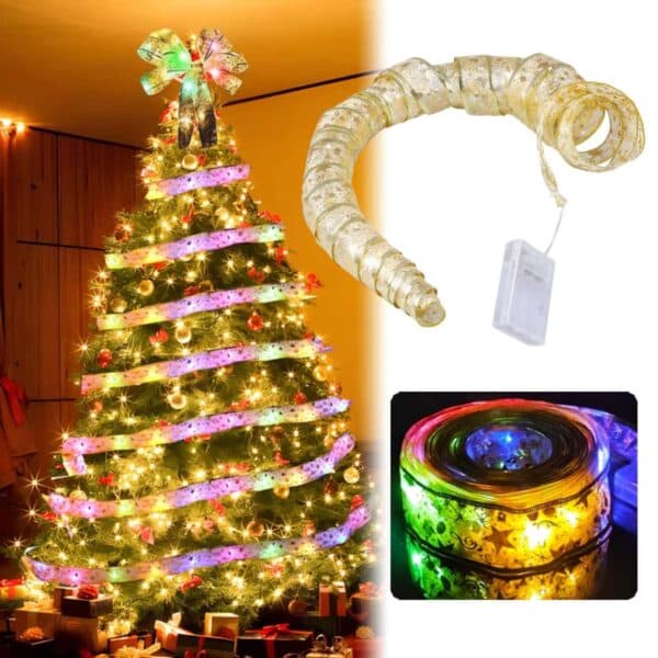 Juletrebelysning RGB Lyssnor | Flerfarget julelys | For pakker og juletre | Batteridrevet