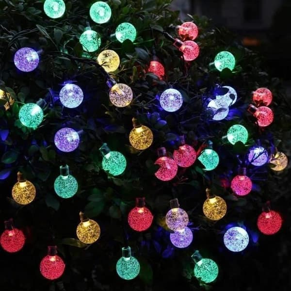 Solar Light Garland 100 LED, 12 m vattentät flexibel trådbelysningsdekoration för hem, trädgårdsfärgad