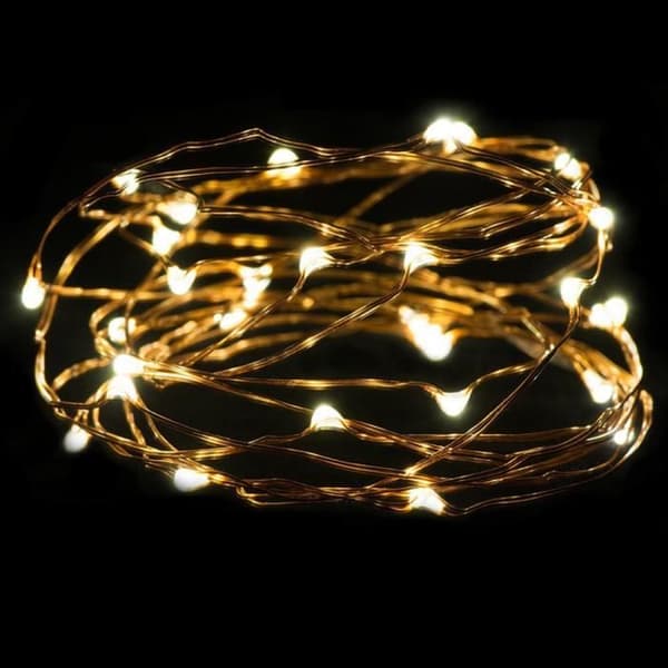 3M 30LED silver knappdriven koppartråd minigirlander lyser upp dig