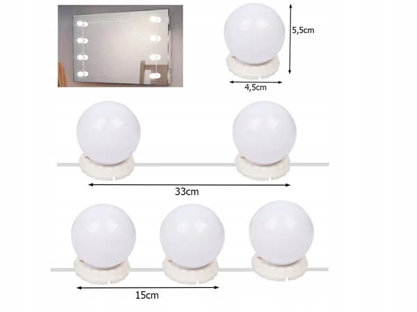 10kpl LED-valoja Meikkipeili Meikkipöytä - Kiinnitä peilin ympärille